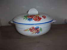 Soupière Faïence "Champêtre" Salins France Décor Coquelicots et Bleuets 