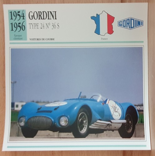 Gordini type s carte - type, n°36