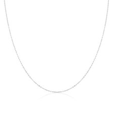 jewellerybox Chaîne Mailles Forçat en Or Blanc 9 Carats - 41 à 61cm