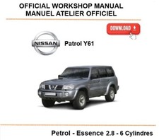Manuel d'atelier officiel Anglais - Nissan Patrol Y61