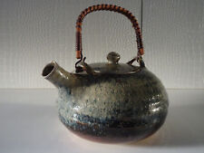 Théière en grès vernissé signée à identifier vintage