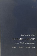 Textes littéraires forme et