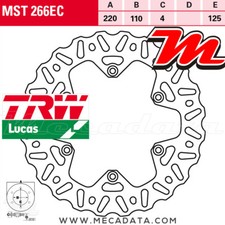 Disque de frein Arrière TRW MST 266 EC KTM LC4 640 Adventure (KTM-4T-EGS) 2003