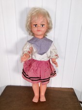 Ancien Vintage Années 60 grande Poupée Poupon 56 cm fille cheveux blond court