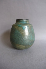 Vase en grès émaillé bleu