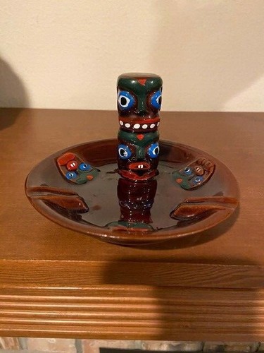 Vtg red ware hand painted - red,