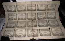 FRANCE FEUILLE PLANCHE 20 ASSIGNATS 50 SOLS 1793 an 2 NON Coupés 2° REPUBLIQUE