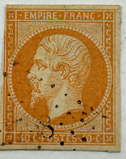 Timbre France Empire Franc N° 16 orange/paille type II Oblit.