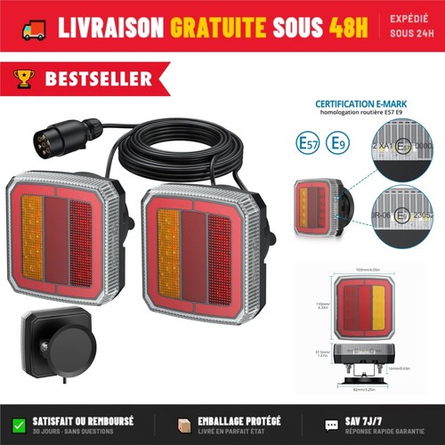 Feu arrière remorque led - feu,