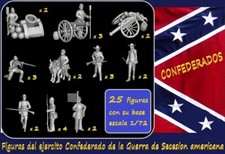 25 FIGURINES MINIATURES SUDISTES / CONFÉDÉRÉS GUERRE SÉCESSION ÉTATS-UNIS -...
