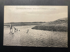 CPA; La Chasse en Baie de Somme,Huttier posant Blettes devant grande Hutte; TBE