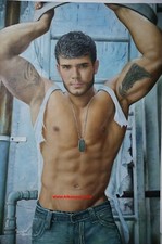 tableau peinture originale huile sur toile homme nu intégrale /gay male painting