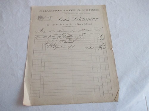 Ancienne facture papier - , à
