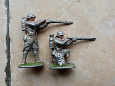 Lot 2 Figurines  Soldats Français Poilus  WW1   Aludo, Quiralu. En  Aluminium