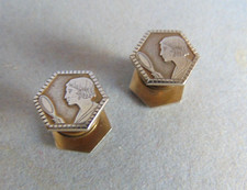 Boutons de manchette Art Déco 1920 à l'effigie d'une femme