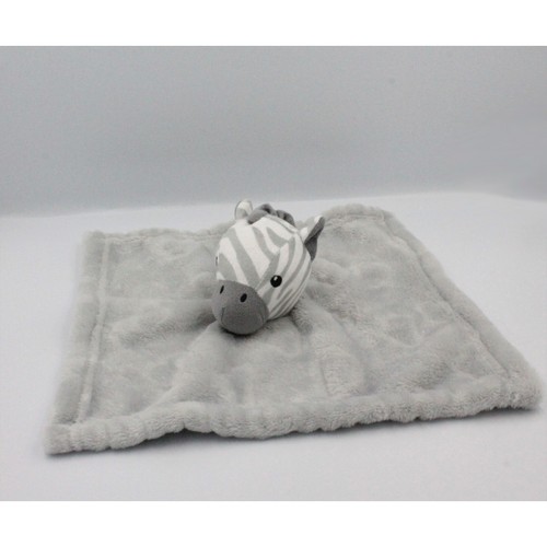 Doudou plat zèbre gris