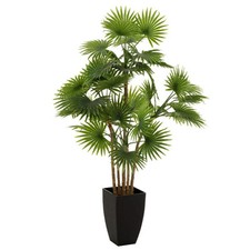 Plante Artificielle "Palmier en Pot" 105cm Vert & Noir