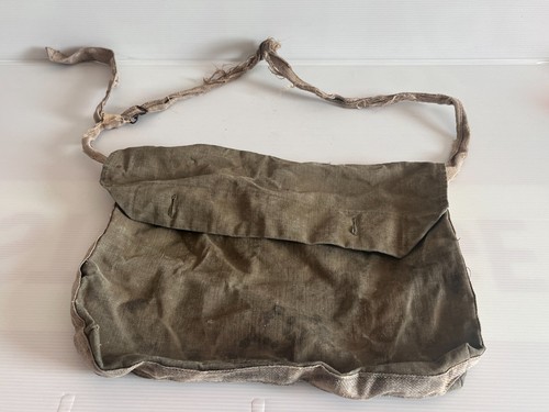 Ancienne besace toile - ancienne, verte