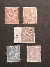 5 timbres France 1902 Mouchon