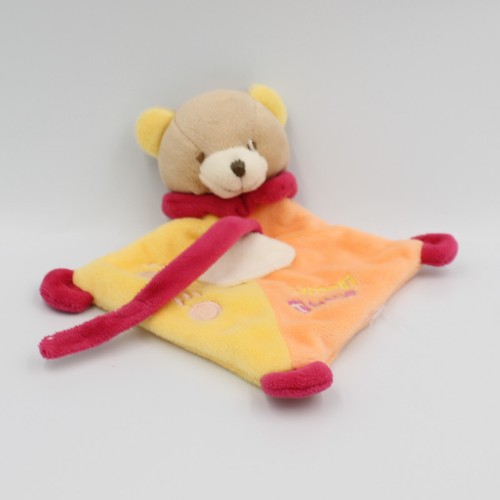 Doudou plat ours jaune - , orange