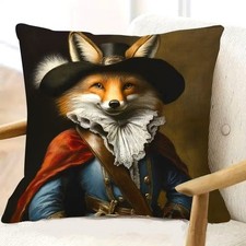 Housse de coussin MOUSQUETAIRE D'ARTAGNAN 45 cm Renard humanisé