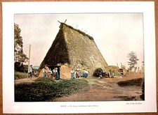ITALIE Hutte de campagnards près d'Ostie - Photochromie fin 19ème gravure