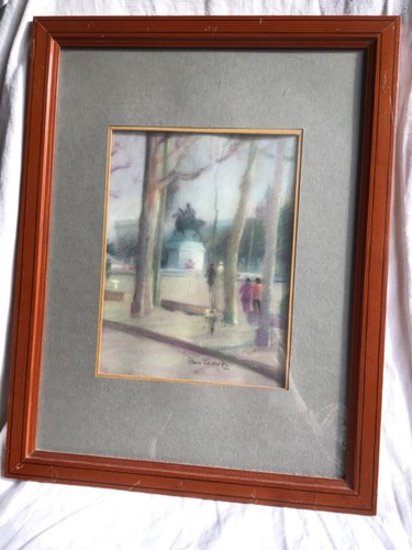 Tableau lyon ancien pastel - tableau,