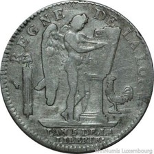 F9695 Rare Ecu 6 Livres Louis XVI 1793 an 5 1er Sem D Lyon Argent -> Make offer