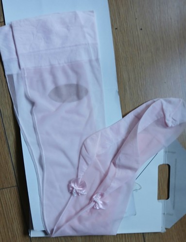 Bas nylon couture noeud rose - bas,