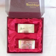 Porte Serviette en Métal Argenté "Madame Monsieur" 