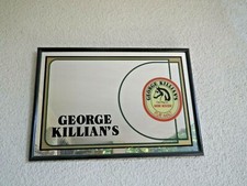  PLAQUE PUBLICITAIRE MIROIR BIERE GEORGE KILLIAN'S en VERRE encadré
