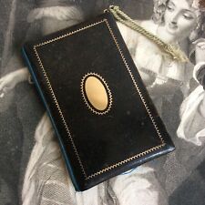 Carnet de Bal Carton Bouilli Incrustations Argent XIXè French Dance Card 19thC