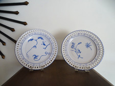 2 assiettes dessert ajourées KG Lunéville ART NOUVEAU decor de Gallé - Ø 18,8 cm