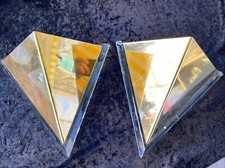 Paire D’appliques Post Moderne Triangulaire Métal Et Plexi 80’s Design