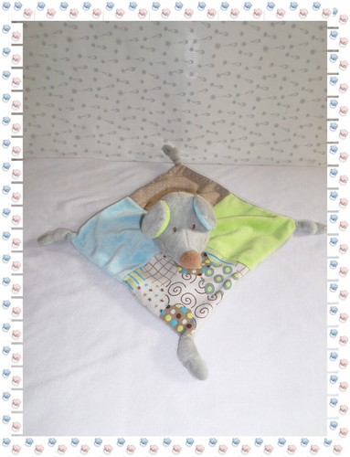 Doudou plat carré souris - doudou,