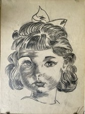 Dessin Portrait jeune fille Au
