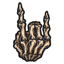 MAIN SQUELETTE SIGNE ROCK AND ROLL DECAL AUTOCOLLANT STICKER SD045