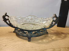 Jolis Ancien Centre Table  Déco Jardinière Plateau Verre Orfèvrerie Art Nouveaux