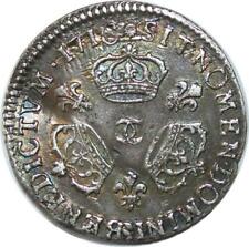 EE0129 Rare 1/10 Ecu 3 couronnes Louis XIV 1710 CC Besançon Argent -> offre