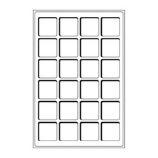 Plateaux numismatiques Leuchtturm format L à 24 cases carrées.