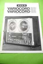 Service Manuel D'Instructions Uher Variocord 23/63, Original