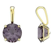 Or Jaune Lavande Solitaire Pendentif Poinçonnée Britannique Fabriqué Tout Chaîne