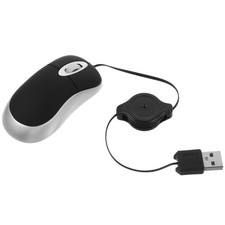  Souris Filaire Pour Ordinateur Portable À Cordon Rétractable USB