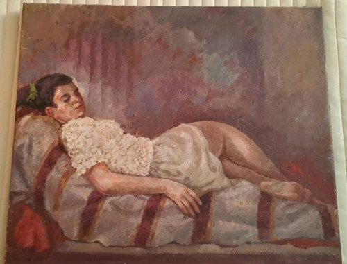 Tableau ancien huile portrait - tableau,