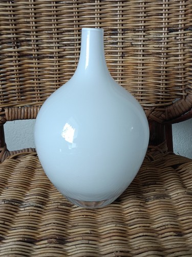 Vase boule opaline blanche - opaline,