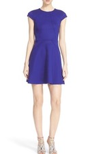 TED BAKER 'EEBRR" BLUE CAP SLEEVE SKATER FIT & FLARE DRESS sz 0 TB/ US 2
