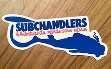 Autocollant ancien sticker SUBCHANDLERS combinaison bouteille plongée