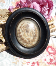 ANCIEN RELIQUAIRE de CHEVEUX