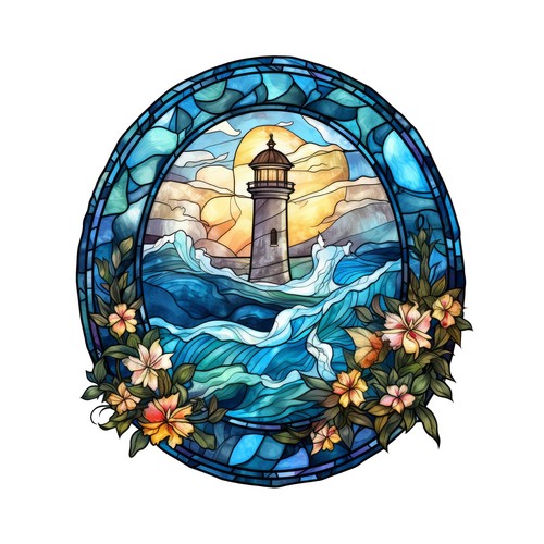 Autocollants phare vitraux - 9,