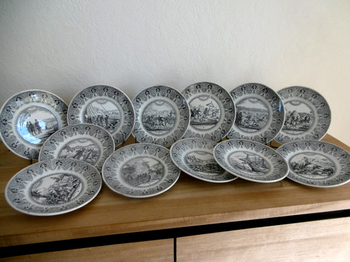 Serie douze assiettes - serie,
